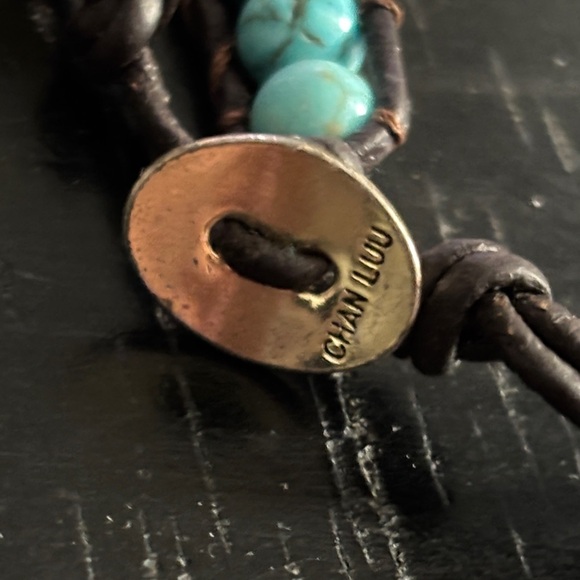 Chan Luu Blue Mix Brown Leather Wrap Bracelet Multicolor Beaded 925 - Picture 3 of 6